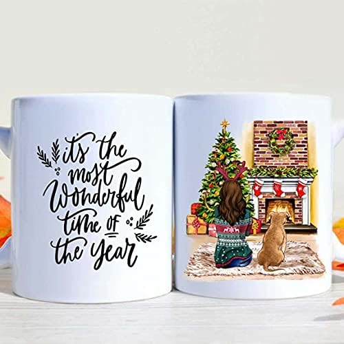 Чаша за 11 грама - Pit Bull 09 Чаша Момиче и куче Коледна Чаша Му е най-прекрасното време на годината, Подаръци Любител