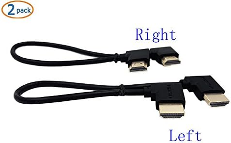SinLoon Позлатени Високоскоростен 90-ъглов десен HDMI Мъжки наляво HDMI Мъжки кабел-адаптер Поддържа Ethernet, 3D и Връщане