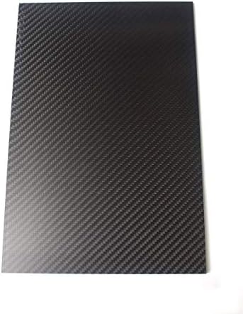 XMRISE Carbon Fiber Sheets Board Plate 3K Panel Rigid Cutable 200mmx200mm Кепър Matte, Thickness3mm