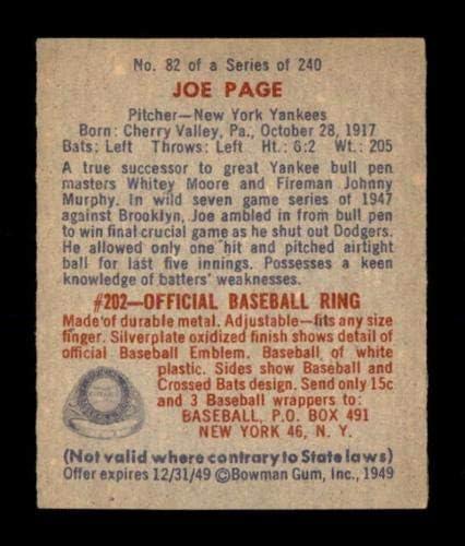 82 Джо Пейдж - 1949 Бейзболни карти Боумена (Звезда) Степен EXMT+ - Бейзболни карти Начинаещ