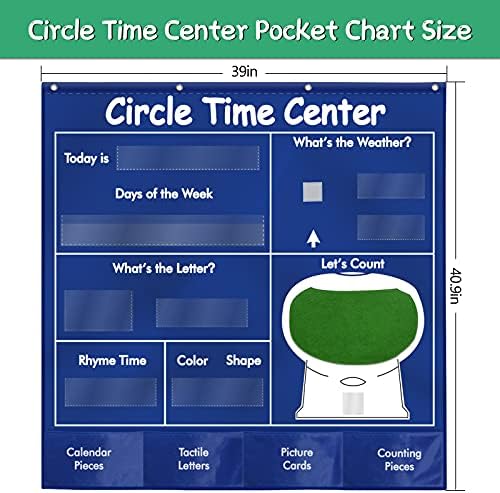 KIKIGOAL Circle Time Center Имат Страхотна Графика Образователна Имат Диаграма Учебни Материали Календар на обучение, Времето за Броене на Буквата на Цвят, Форма и т.н.