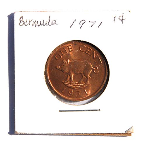 1971 BM Bermuda Elizabeth II - Див Глиган на 1 цент Много малки детайли