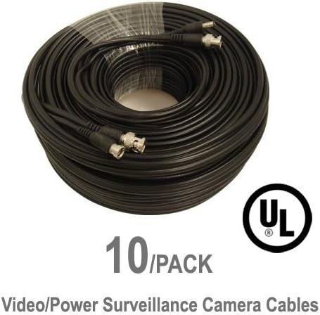 10 Pack UL Listed 100 ft Feet Professional Grade RG59 siamese combo кабел for TVI, CVI, AHD and HD-SDI camera system with
