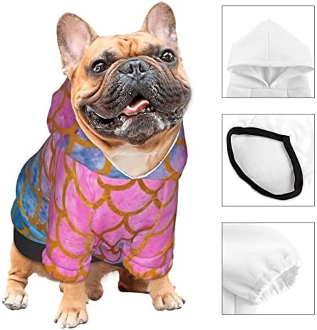 UIZTFUVCO Pink Синята Русалка Dog Clothes, Fashion Dog Hoodie, Dog Sweatshirt with Hooded for Small Dogs