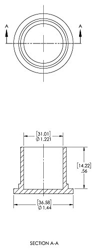 Plugs QC181AK1 Plastic Straight Sided Utility Cap Cap to Thread Size 1-1/4 C-18, PE-LD, Cap to Thread Size 1-1/4, Red