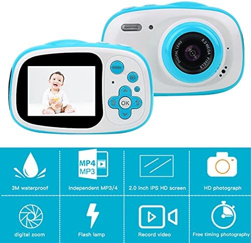 Zyyini Детски цифров Фотоапарат, Преносим HD Камера, 8MP Vlogging Помещение, 6X Zoom Камера, 2-инчов IPS екран на Дисплея,