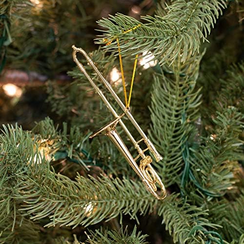 Бродуей Подарък MusicTreasures Златен Тромбон Коледен Орнамент
