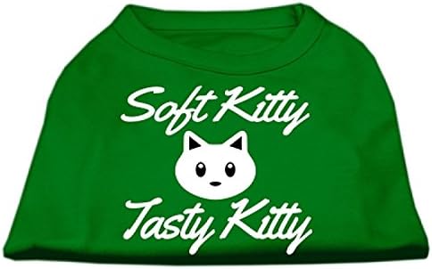 Mirage Pet Products 12-Inch Мекушка Кити, Tasty Кити Screen Print Dog Shirt, Среден, Изумрудено Зелено