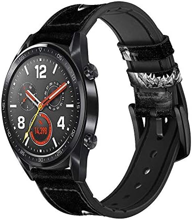 CA0577 Great White Shark Leather Smart Watch Band Каишка за Часовник Smartwatch Smart Watch Размер (24 мм)
