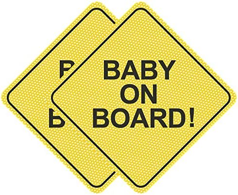 FNIENIC 2PCS Baby on Board Decal for Baby Safety, Car Baby Sign. Предупредителен Стикер На Прозореца Магнит Знак Обяви. Задната част на Самозалепващи се инсталира Лесно