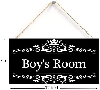 Знак на Стаята на Момчето,Интериор на Стаята на Момчето, Детска стая, Знак за Врати, Момче, Висящи Знак 6 сантиметра на 12 сантиметра