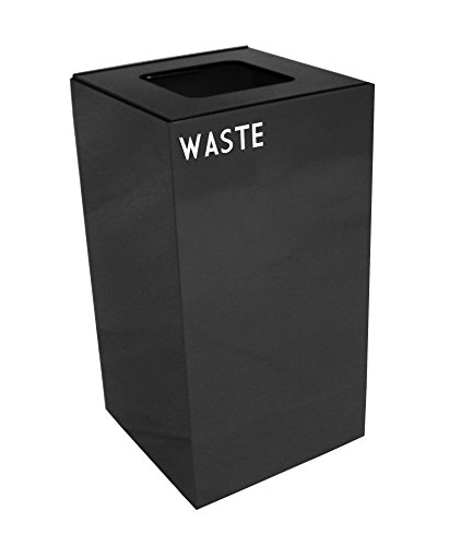 Witt Industries 28GC03-CB Steel 28-Gallon Гео Cube Recycling Container, Квадратна дупка, Легенда, Отпадъци, Квадрат, 15