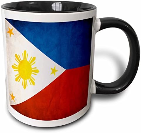 3dRose Philippines Flag-два цвята Черна Чаша, 11 грама, Боядисана