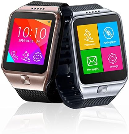 inDigi 2-in-1 СИМ-карта + Bluetooth Smart-часовници и телефон с шагомером + Тракер сън (злато)