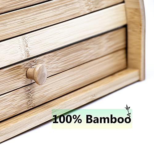 16 Rolltop Bamboo Bread Box By Trademark Gardena