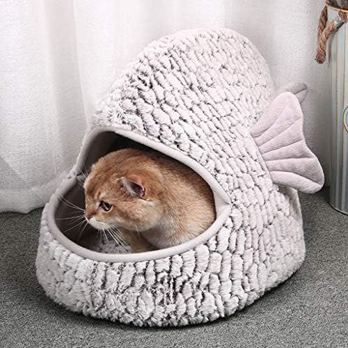 Пет Bed Fish Shape Cat Bed Пет House Soft Long Plush Cat Mat Dog Bed for Small Cats Dogs Nest Warm Winter Sleeping Bed
