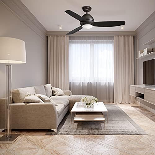 Noble Home Outdoor вентилатор на Тавана с дистанционно управление, 52 инча | Модерен лампа с регулируемо led и подвижен светлинен комплект | Нисък профил, Даунродом и устойчив?