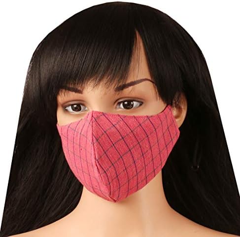 Touchstone Cotton Adjustable Filter Pocket 3 Layer face mask Множество Моющаяся маска за мъже, жени (опаковка от 3 броя).