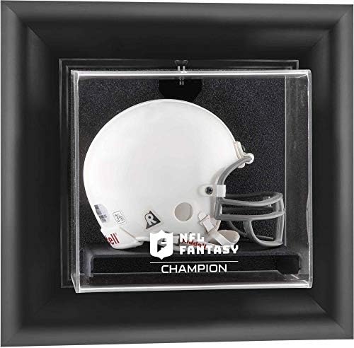 NFL Fantasy Football Champion Black Framed Wall-Mountable Team Logo Mini Helmet Display Case - NFL Mini Helmets