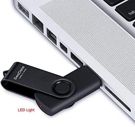SeeDete 16GB USB Flash Устройства, USB Stick, Thumb Drive Rotated Design, Memory Stick with LED Light for External Storage