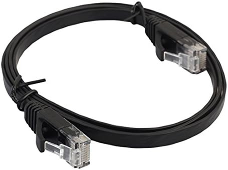 LUOKANGFAN LLKKFF Компютърни мрежови Продукти 1m CAT6 Ултра-Плосък кабелна Мрежа Ethernet LAN, Кръпка-тел RJ-45 (черен) Мрежова аксесоар (черен цвят)
