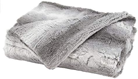 Одеяло с топъл от изкуствена Кожа слънчев лъч, бяло и сиво