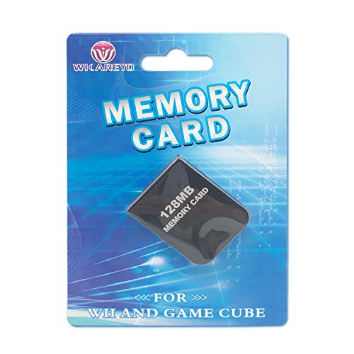 WiCareYo Голям Капацитет 128 MB Карта с памет Детска Картата с Памет е Съвместима с Конзолата Wii NGC Gamecube Черен