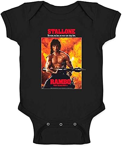 Поп Threads на Рамбо First Blood Part II 80s Movie Stallone Бебе Baby Boy Girl Bodysuit