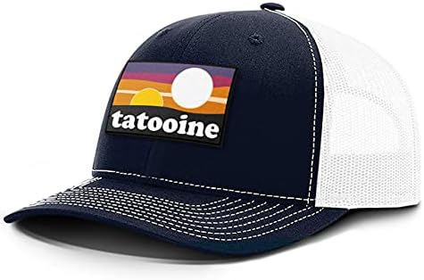 BustedTees Tatooine Patch Back Mesh Hat Ретро Реколта Бейзболна Шапка