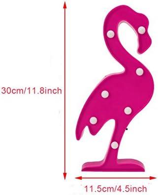 Youngine Декоративен Led Фламинго Светлина Тропическа Настолна Лампа За Палатка Знак Светлина Батерия Работи Стенен Декор На Детска Стая Лека Нощ (Фламинго)