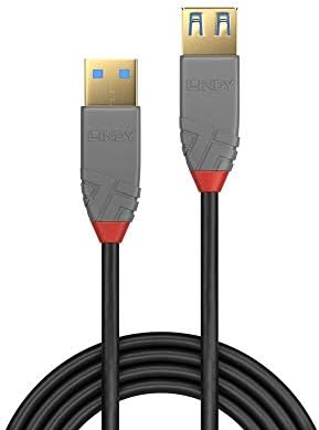Удължител LINDY 36763 USB 3.0 Type A, Anthra Line - Черен, 3 м
