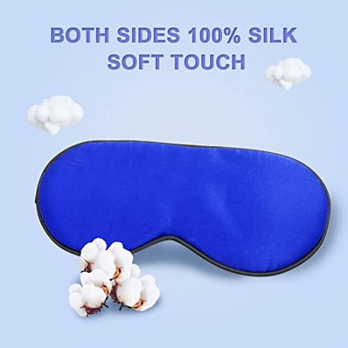 EuisdanAA Soft Silk Travel Eyes Pad Sleeping Eye Shade Cover Blindfold Blue(Almohadilla para ojos de viaje de nina suave