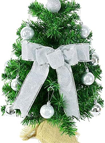 WODMB 1pc Собственоръчно Glitter Ribbon Bow Bowknots for Christmas Tree Decoration Коледа САМ Drop Ornament (Color : A,