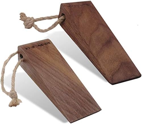 Дървената рамка, която да запушва с пеньковой въже, Soild Walnut Wood Door Stopper, Security Non-Slip Door Stops Клинове