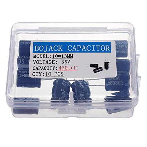BOJACK 10X13mm 470uF 35V 470MFD 35Voltage ±20% Алуминиеви електролитни кондензатори(опаковка от 10 броя)