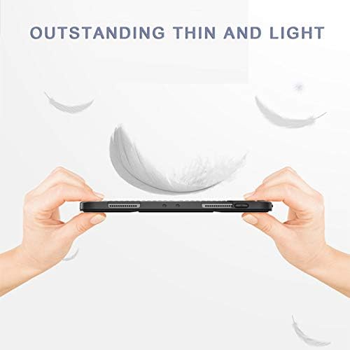 LTLJX Калъф за Apple iPad Air 4 10,9 см 2020, Защитен Калъф с ръкав Anti-Fall Tri-fold Bracket TPU Soft Case Smart Sleep/Wake,Черен