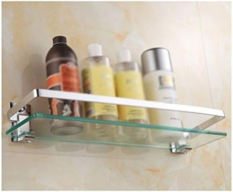 Zwj Shower Caddy Срок Wall Mounted Temperated Glass Срок Bathroom Срок with Rail 32 Inches, Space Aluminum Anodizing Finished