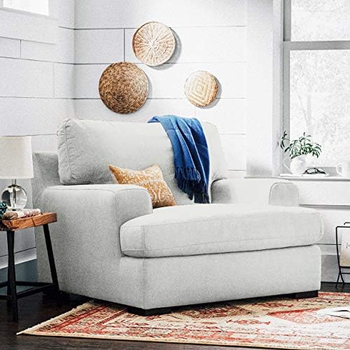 Brand – Stone & Beam Lauren Down-Filled Oversize Living Room Accent Chair, 46W, Pearl