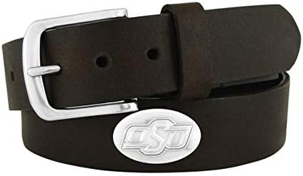 NCAA Oklahoma State Каубои Zep-Pro Leather Concho Belt, кафяв, 44 инча