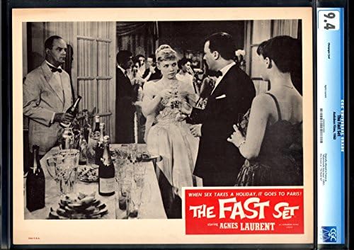 ПЛАКАТ НА ФИЛМ: THE FAST SET-AGNES LAURENT-CHAMPAGNE CARD-LOBBY CARD-1960-CGC 9.4-NM NM