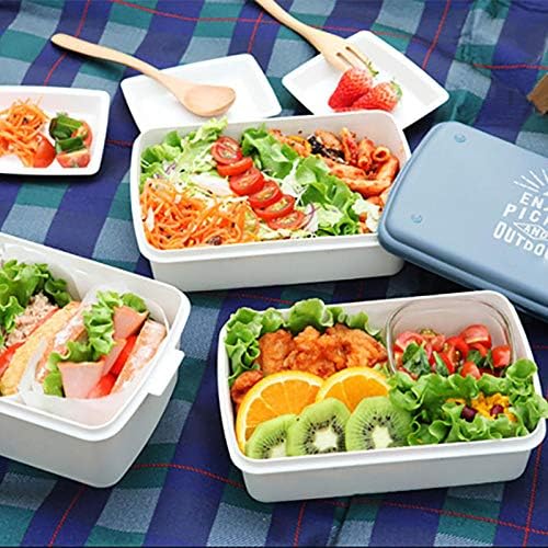Mizero Japan Insulation Multilayer Combination Lunch Box Преносим Контейнер За Съхранение На Храна Bento За Пикник Микровълнова Lunch Box-Син