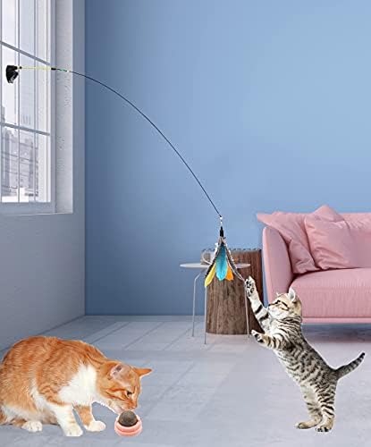 Fashion's Talk 21PCS Variety Pack for Kitten Cat Toys for Indoor Cats Interactive,Издънка Перо Пръчки,Ръчно Закачка Полюс,Червей