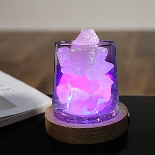 holaecs Natural Healing Chakra Crystals Lamp Essential Oil Diffuser Night Light 5 Colorful Raw Стоунс Crystal Ideal Gifts