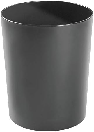 mDesign Кръгла Метална Малко боклук, Боклук, Кошчето за Бани, Дамских стаи, Кухни, Домашни Офиси - Здрава стомана, 4 опаковки - Черен