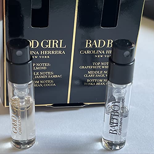 Carolina Herrera Good Girl EDP & Bad Boy EDT Set Sample Spray Vial 1.5 ml 0.05 FL oz each