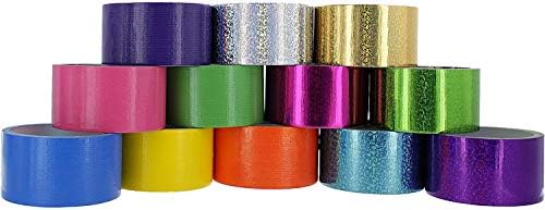 RamPro Холограма и флуоресцентни Стилове на Тежкотоварни тиксо | Асорти цветове Опаковка от 12 ролки, 1,88 инча x 10 ярда.