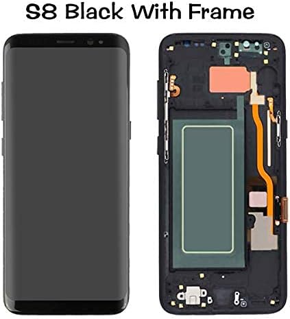 AMOLED Дисплей за Samsung Galaxy S8 G950 G950A G950T LCD Сензорен Дисплей 5,8 инча S8 Черен с Рамка +Комплект Инструменти+Телефон Закалена Филм