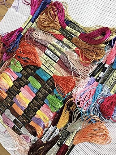 CHEN Store - 10Colors Silk Cotton Similar DMC Cross Stitch Cotton Embroidery Thread Floss Sewing Skeins Занаятите Embroidery