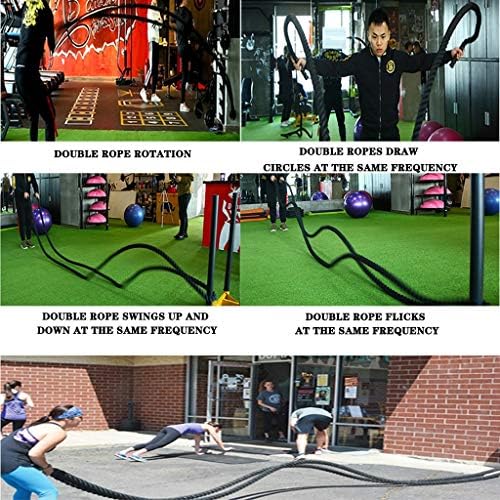 JOYGOOD Battle Въжето Climbing Ropes Indoor Training Въжето with Multi-Strand Structure Boxing Gym Core Training Equipment