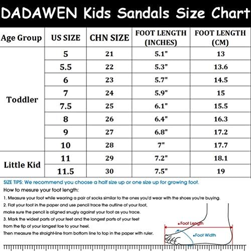 DADAWEN Toddler/Little Kid Boys Girls Леки, Дишащи Обувки С Каишка Спортна Тенис Обувки за Бягане Пеша